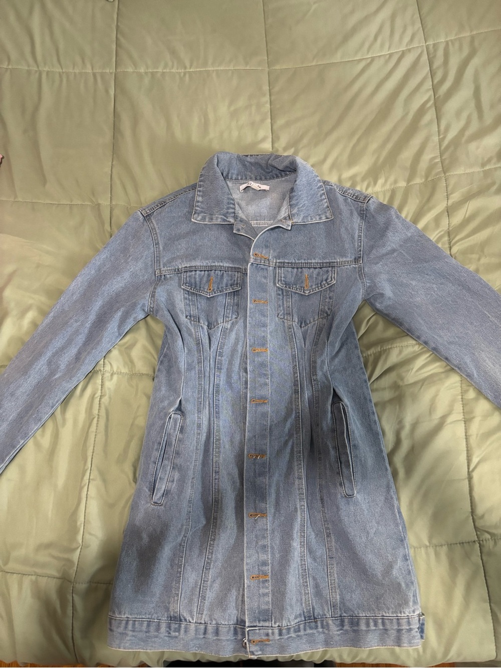 Light Wash Denim Longline Jacket